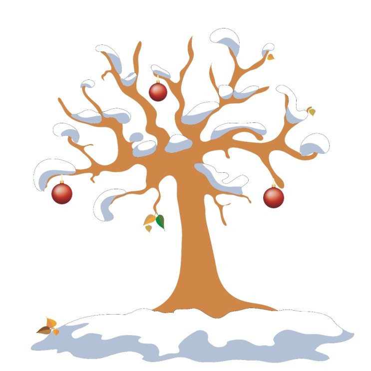 Apfelbaum mit Weihnachtskugeln